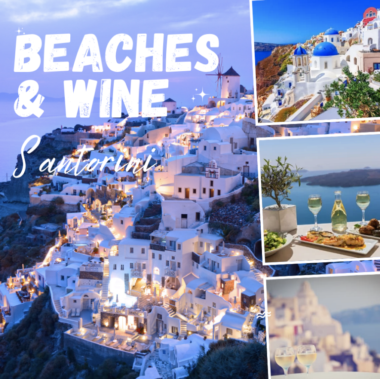 Wine at the beach: Santorini